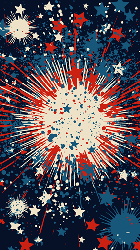 july 4th red blue white 2d vector america clipart style