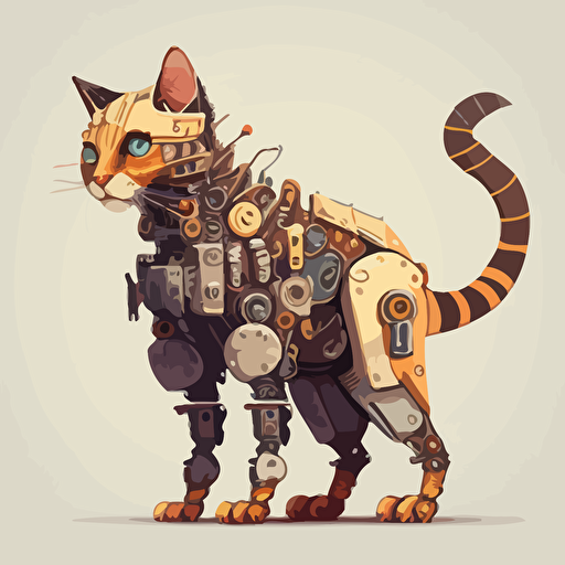 vector image of robot cat