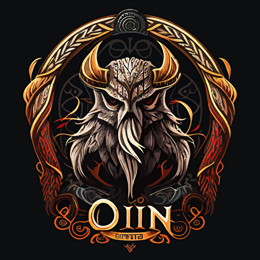 detailed 2D vector logo of Odin