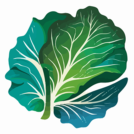 a small stylized vector logo shaped like a cabbage, must be green and blue