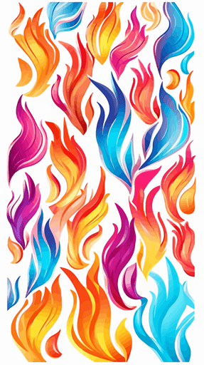 vector art of a flames illustration stickers, vivid colors, colorful, pastel cute colors, white background