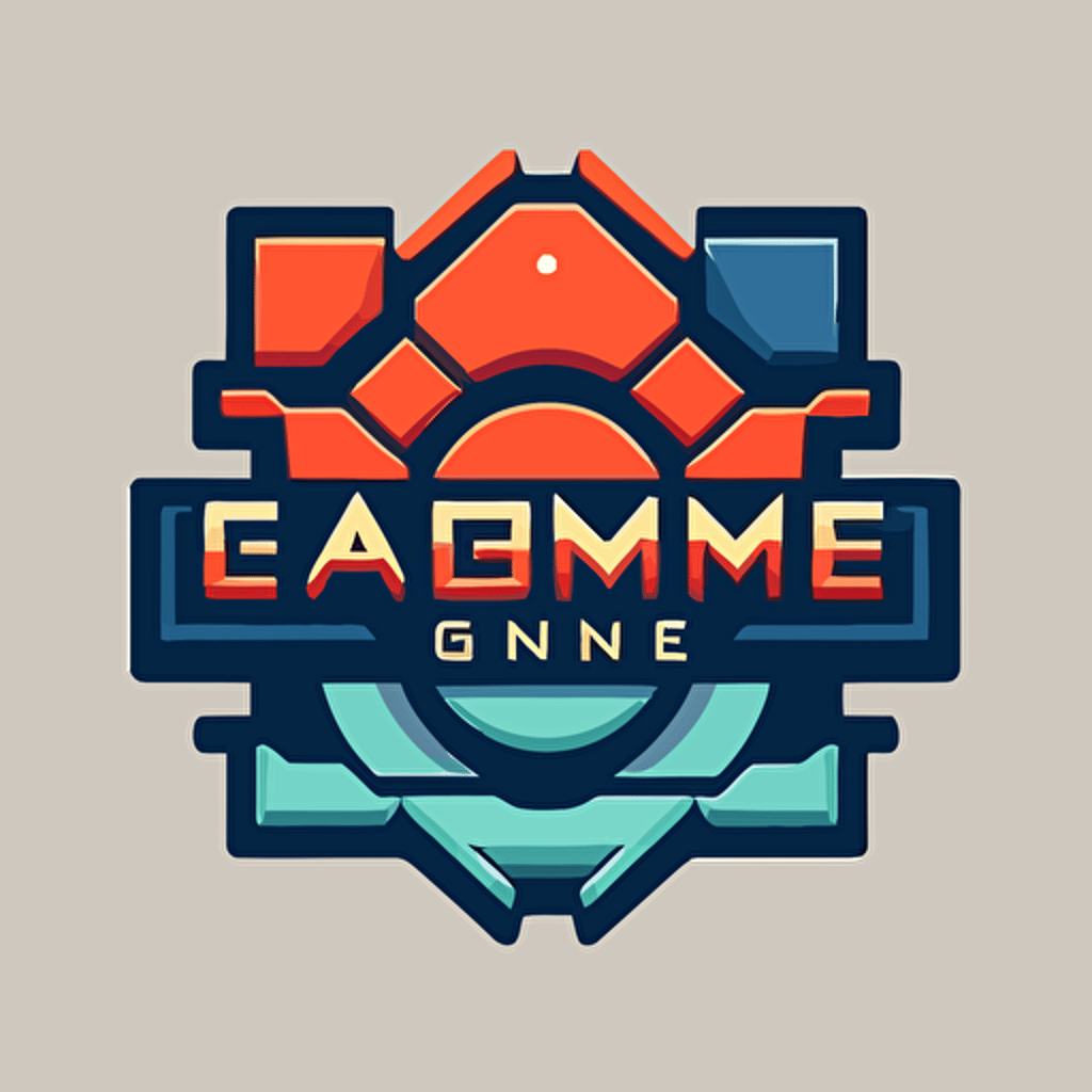 game engine logo, 2D flat vector, simplistic, few colors