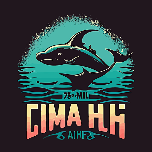 logo for a swimming challenge "swim to fit 44", simple, vector art, clean