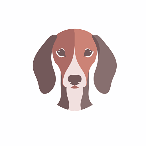 ENT clinic, logo, vector, pretty dachshund, simple, white background