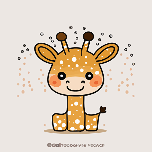 cute giraffe kawaii style, cute, vector, white background