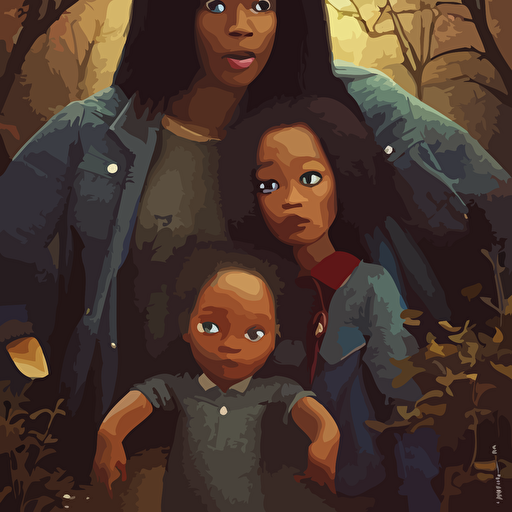 stunning coherent impressive black family dream world follow shot 3d style pixar comic book style 3d highly detailed sharp focus bokeh depth field 16k resolution octane renderer coherent cinematic lighting photorealistic zhang jingna