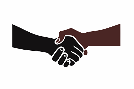 clasp brother handshake as vector symbol isolated on solid white background, high quality