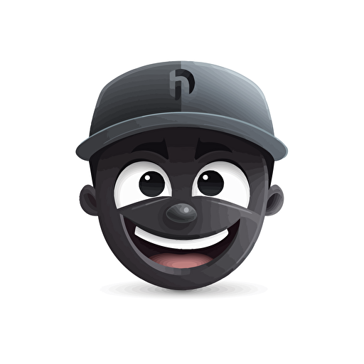vector image of a black face with a sad teary eyes and an happy smiling mouth showing a sad happy emotion wearing a visor hat on white background
