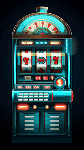 slot machine front view, vector illustration, blue