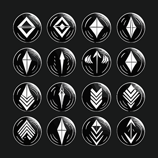 original arrow buttons , black and white, lineart, vector