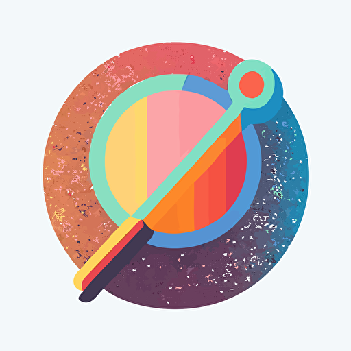 flat vector logo of circle, gradient, a magic wand wrapped around browser, simple minimal, by Ivan Chermayeff