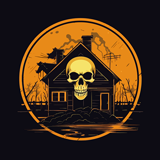 logo on the theme of house construction and its dangers, flat vector
