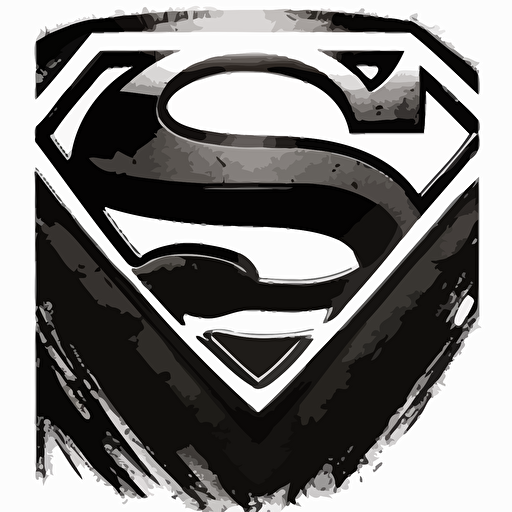 superman logo, black, simple, vector, white background