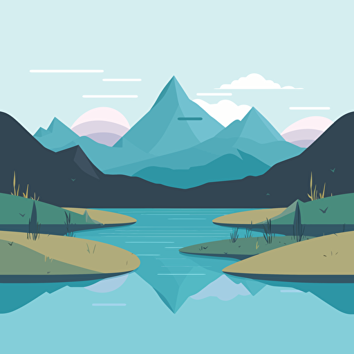 flat vector minimalist illustration of a landscape