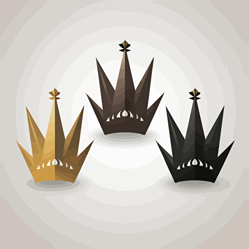 three point crown, simple art, sharp points, simple points, hd vector, high quality,