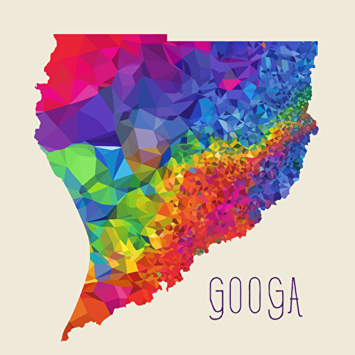 Vector illustration of the state map of Georgia, in vibrant colors
