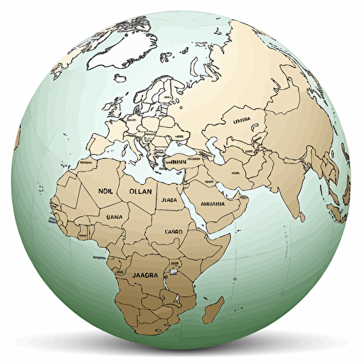 jordan in world map vector clipart high detail