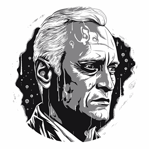 roy batty eyrs and rain vector logo, black and white, vectorcore