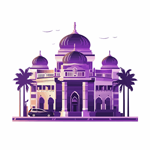 detailed vector illustration of Indian Bank, white background, purple gradient