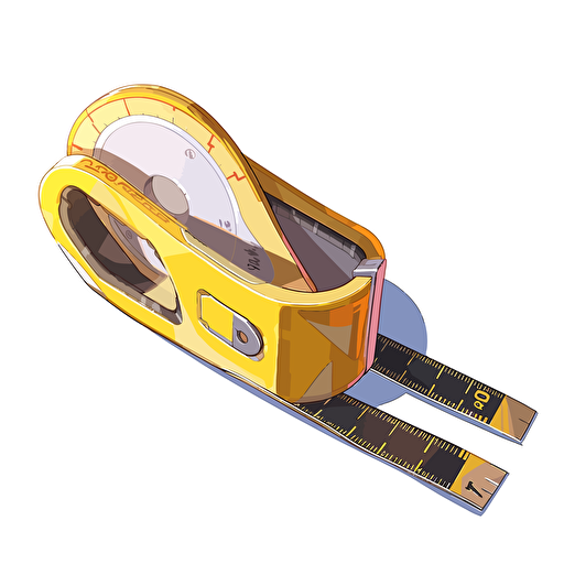 tape measure broken in two places 2d sticker vector art