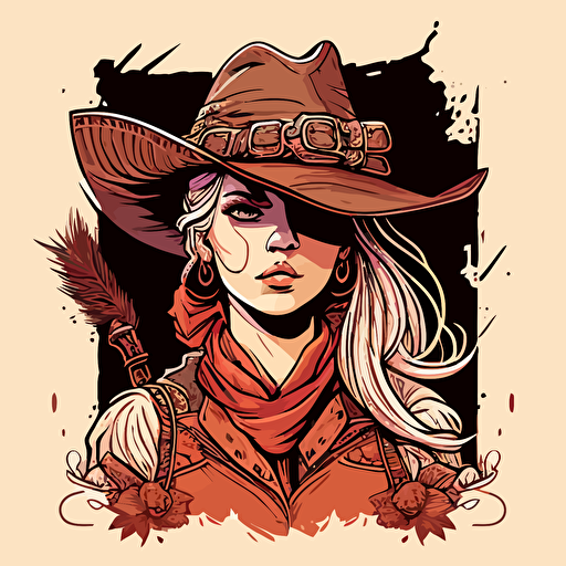 cowgirl doodle vector ilustration