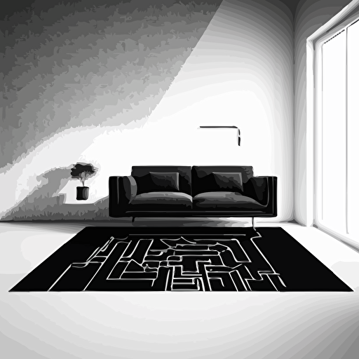 vector logo black with white background, rug, minimal