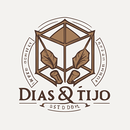 logo of a d&d stuff online shop, modern minimalist design, vector drawing, plain white background