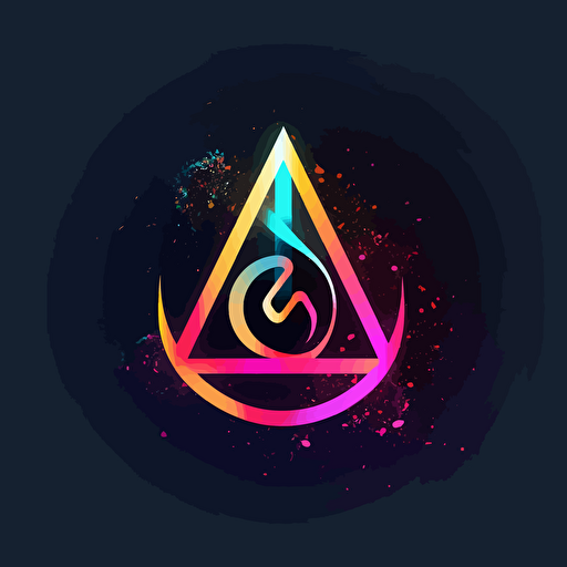 minimalist logo, digital magic, magic effects, vector, psychadelic