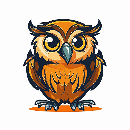 a mascot logo of a cute owl, simple, vector