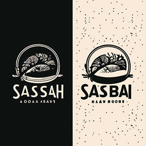 Very simple vector logo for a sushi bar in 2 colors