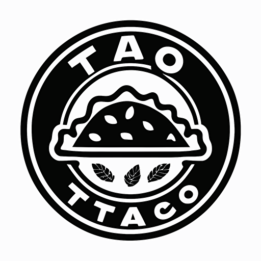 taco logo icon, simple outline, vector, clean, modern, hipster, black, white background, by Keith Herring