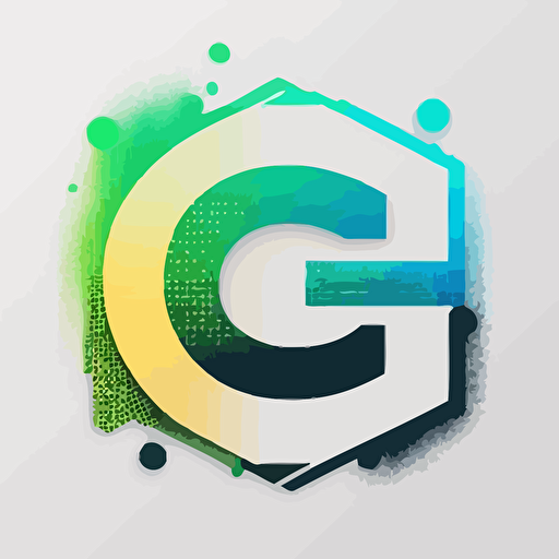 logo C, connection, minimalist, gradient blue to green, vector sticker, cybernetic letter c, flat colors, golden black white, white background, the C programming language, futuristic logo, minimalistic, paper cutout, shiny cyber security inspired, hdr, realism