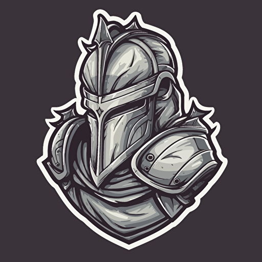 a mascot logo of a knight, simple, vector ,no shading detail, Transparent background