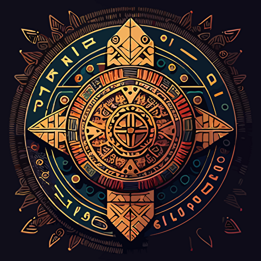 mayan nahual Kej geometric vector design, with illustrations that represent the meaning of the nahual
