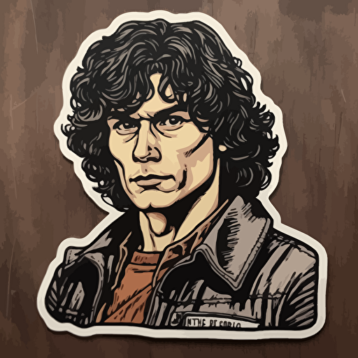 Serial Killer,Richard Ramirez, The Night Stalker, Horror, VHS Horror, Sticker, 80s horror comic art, Vector,