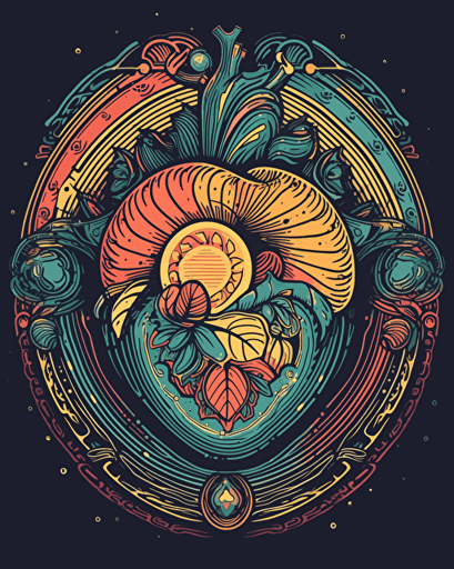 intricat heart, retro aesthetics, vector image, sticker design, pantone colors