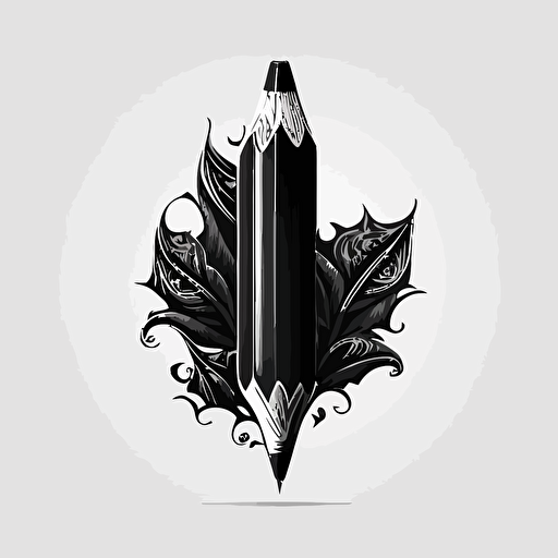Black and white pencil vector logo