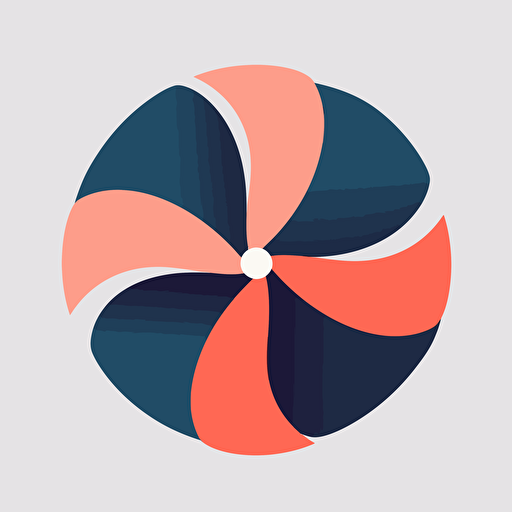 minimalist propeller illustration, simple colors, vector
