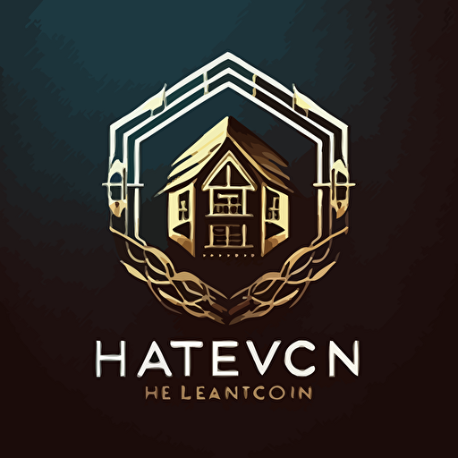 vector logo haven home, protection, financial, finance, blockchain