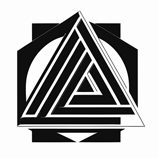 a geometric logo, vector style, simple, black and white