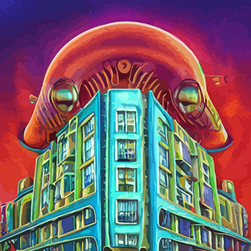 intricate alien hotel colored pencil paper high detail skin texture photo realistic hyperrealism matte finish high contrast 3d depth masterpiece vivid vibrant colors prismacolor pencils artstationhd