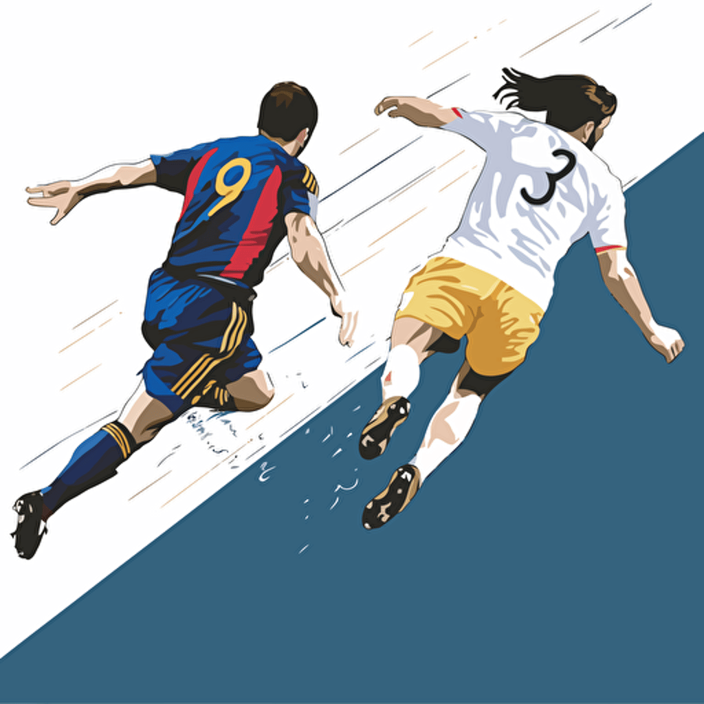 vector file simple of messi and ronaldhino from the back scoring a goal