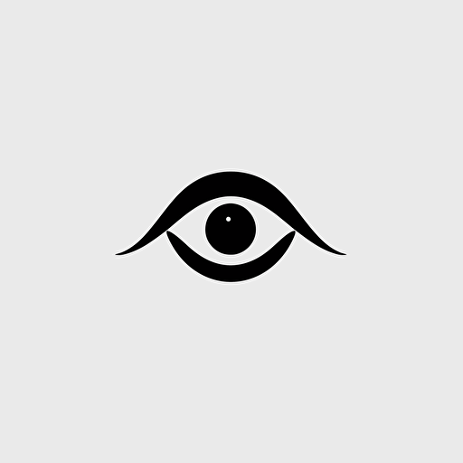 a basic, minimalistic and abstract iconic logo from an eye, vector black, background white