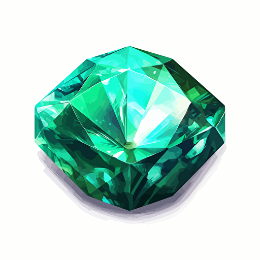 emerald vector, from light below, white background