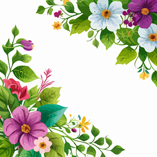 flower border vector,floral, white background