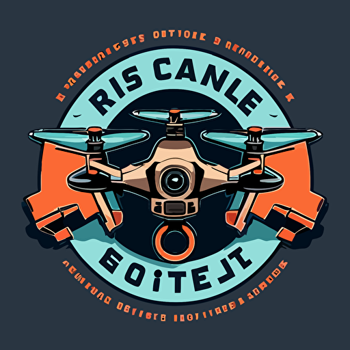 flat vector logo for drone inspection