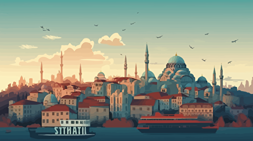 beautiful vector of istambul