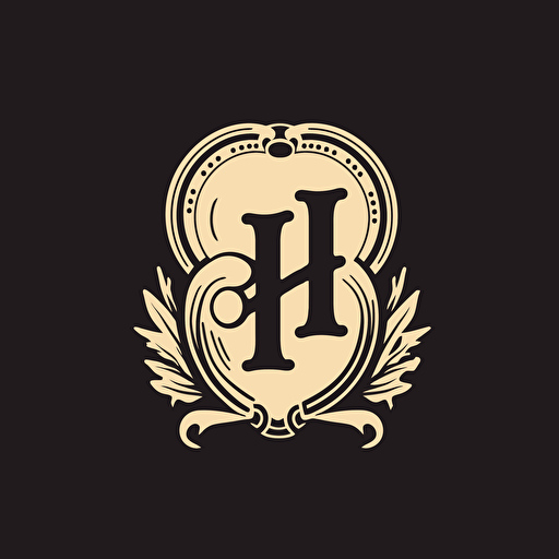company name “H”, logo, vector, simple, black and white.
