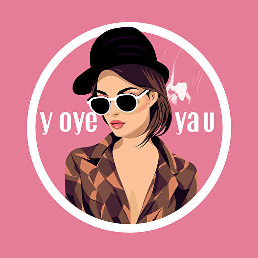 very simple vector logo for a fashion vlogger background pink