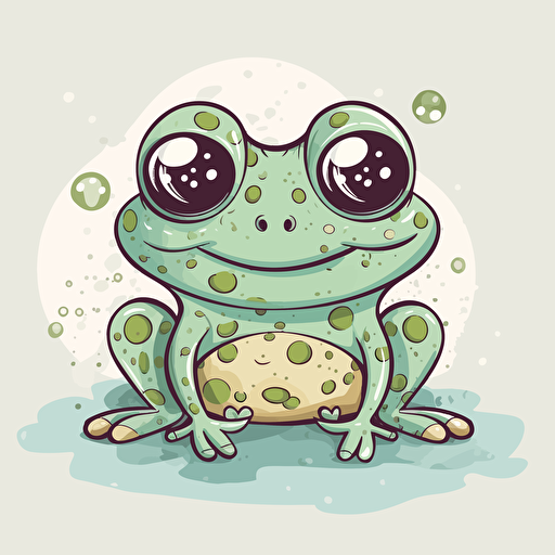 cute illustration of colorful cute happy frog, vector, contour, white and easy to separate background